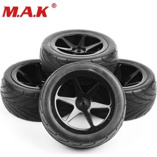 HOT Sales RC 1/10 On Road Buggy Tire Wheels Rims 12mm Hex 4pcs Set For HSP HPI Racing Parts Accessories