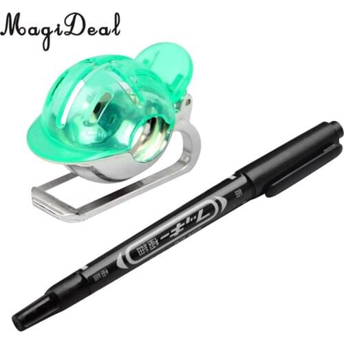 MagiDeal Golf Ball Liner Marker Line Drawing Alignment Tool with Pen Green