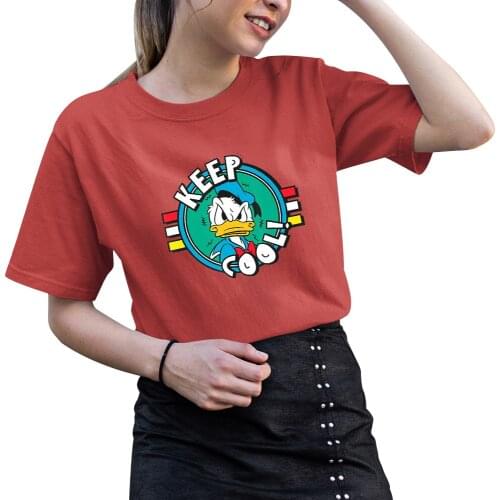 Four Seasons Disney Fashion Women T-shirt Dropship Donald Duck Cartoon Pattern Printing Summer New T Shirt Female Harajuku Style