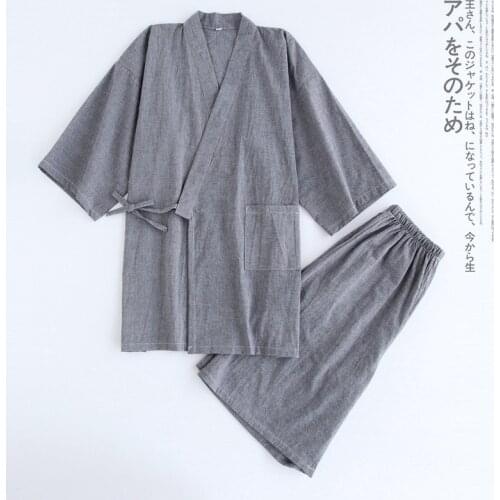 Men Cotton Gauze Pajamas Set Spring Summer Male Sleepwear Casual Home Clothes Short Pants Pijamas