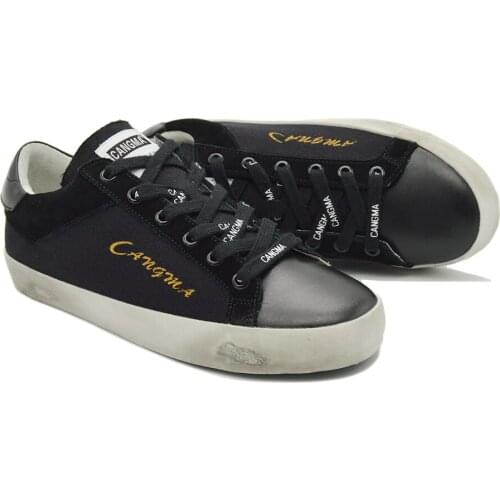 CANGMA Luxury Brand Designer Sneaker Man Autumn Black Canvas Sneakers for s Mens Casual Shoes Male 2021