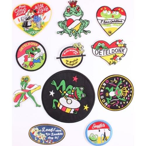 Oeteldonk Patches Sticker Iron on Clothes DIY Cool Heat Transfer Girls Applique Embroidered Application Cloth Fabric Patches