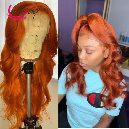 Ginger 13x6 Closure Lace Front Wigs Orange HD Lace Frontal Human Hair Wigs Pre Plucked Baby Hair Wig Boday Wave Glueless Bob