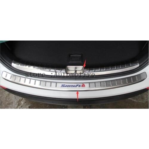 Stainless Steel Inside Rear Bumper Sill Protector For Hyundai Santa Fe IX45 2013 2014 2015 2016 for HYUNDAI SANTA FE SPORT IX4