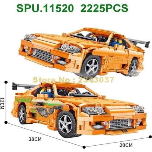 Qc018 2225pcs Technology 1:12 A80 Supercar Racing Car Sportscar Building Blocks Toy