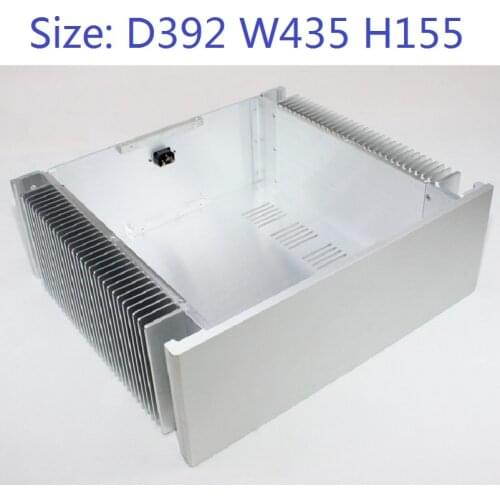 Heat Sink Silver Power Amplifier Chassis DIY Aluminum Hi-end Case Preamp Amp Enclosure Decoding Shell Rear Box D392 W435 H155