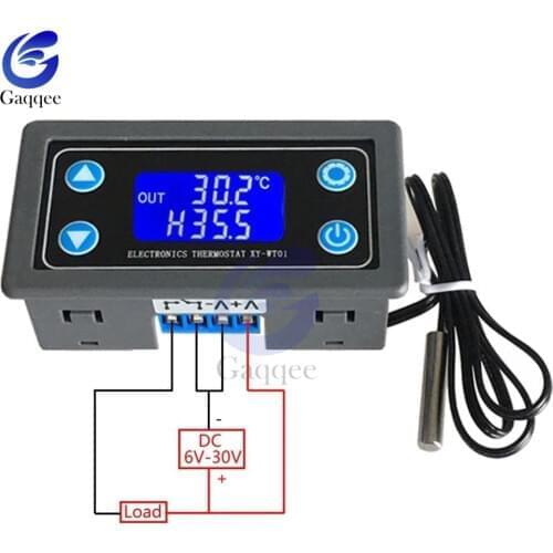 10A LCD Display Digital Temperature Controller Regulator Thermocouple Thermostat Sensor 12V 24V With NTC-10K B3950 Probe cable