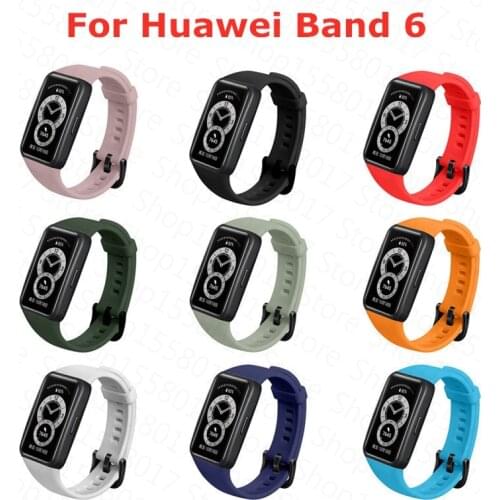 Silicone Strap For Original Huawei Band 6 Smart Watch Colorful Replacement Soft Sport Bracelet Wristband for Huawei Band 6 Strap