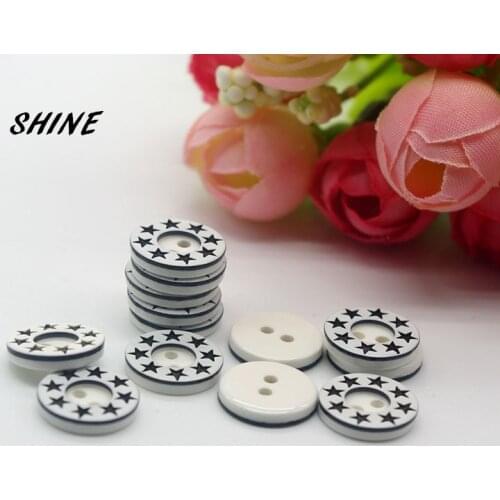 SHINE 30PCs Resin Sewing Buttons Scrapbooking Star 2 Holes 12.5mm Costura Botones Decorate W20001