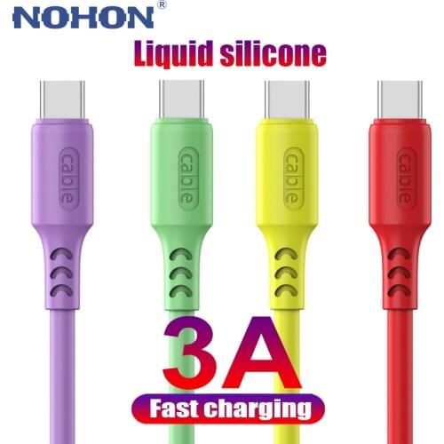 Silicone Type C USB Cable For Samsung A50 A51 A71 S20 Xiaomi Redmi 8 Huawei P30 Lite Phone Cord Data Charger 3A Fast Charge Wire