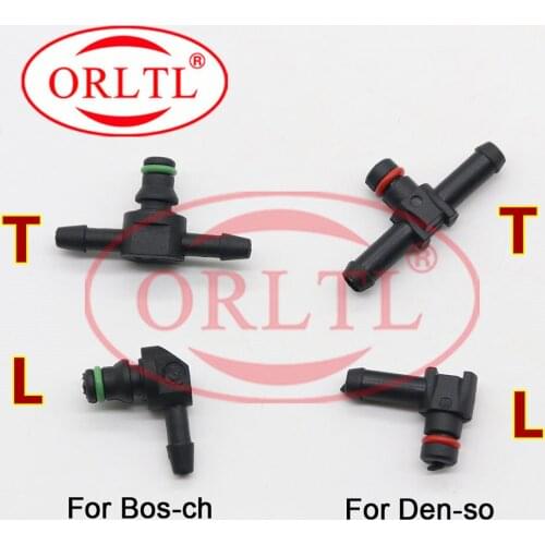10pcs/bag Return Oil Backflow Pipe Connector T and L Type Common Rail Return Oil Backflow Pipe Connector for DENSO
