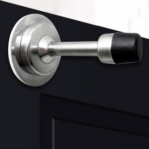 75-150mm Door Stopper Wall-mounted Anti-collision Rubber Two Installation Methods Punch-free Door Stopping Holder for Bedroom