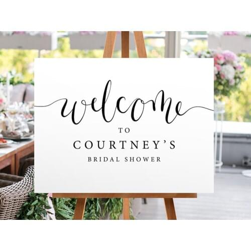 Bridal Shower Welcome Sign Sticker Vinyl Decals Removable Custom Name Sticker Mural Just Decal NO Board Include A052