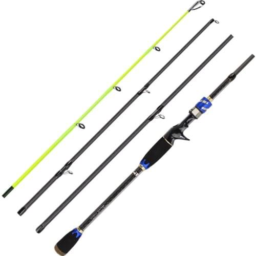 WH 1.8m/2.1m/2.4m Four sections insert pole H power hard Solid Carbon Casting Lure Fishing Rod Portable travel sea fishing rod