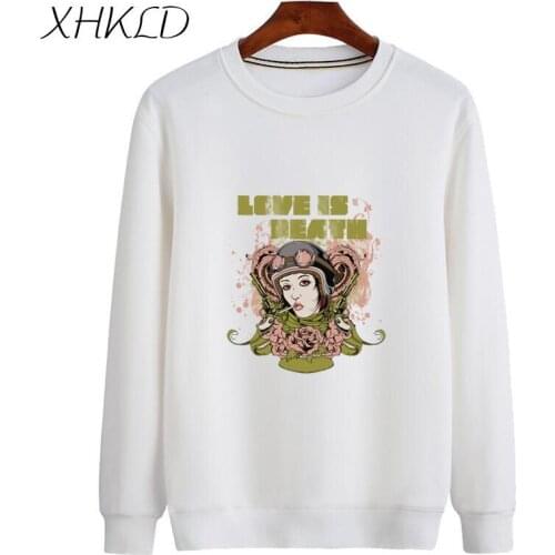 XHKLD Cartoon Printed Sweatshirt Men Women Brand Tracksuit Pullover New Fashion Casual Sportswear Coat Funny Streetwear Tops