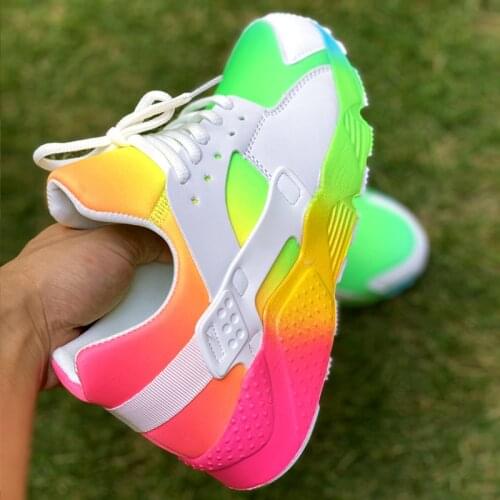 Runing 2020 Casual Flat Shoes Woman Brand Design mixed-color Platform Sneakers Women Ins Hot Luxury Colorful Sneakers