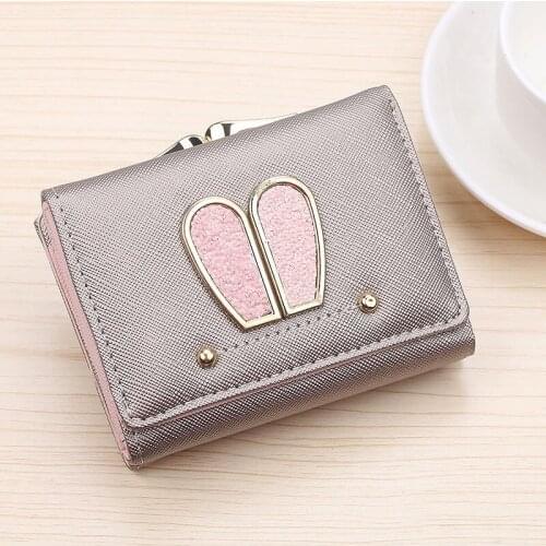 10 Slot Women Wallet PU Leather Multi-card Hand Holding Purse Cute Rabbit Ears Credit Card Holder Organizer New