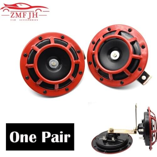 Hot Sale 2pcs/set Universal 115DB Hella Super Loud Compact Electric Blast Tone Air Horn Kit 12V For Motorcycle Car Black&Red