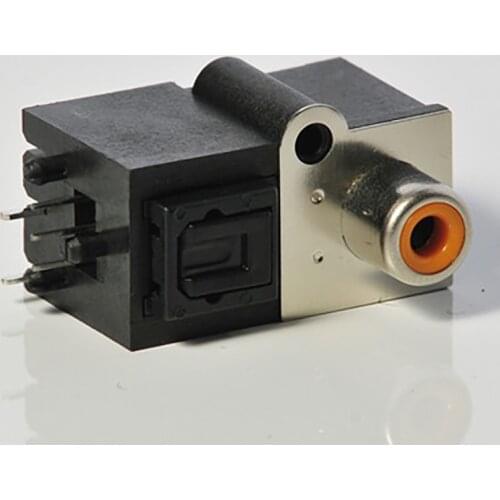 10 pcs DLT21R2-D2 (transmitting end) audio optical fiber terminal with coaxial RCA head optical fiber socket