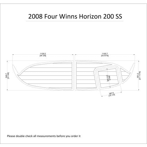2008 Four Winns Horizon 200 SS Swim Platform Pad Boat EVA Teak Decking 1/4" 6mm