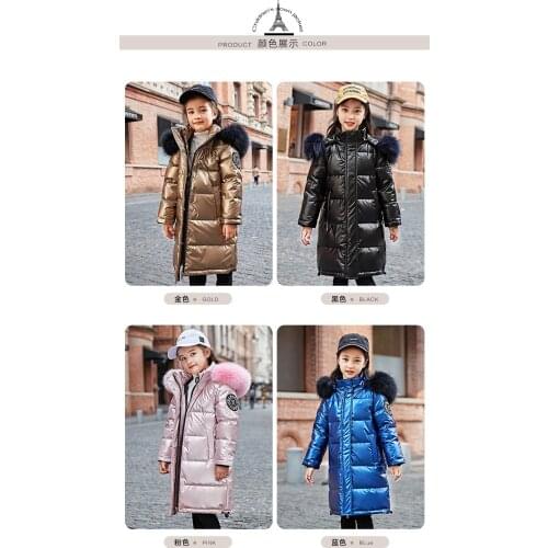 2019 Fashion Brand ThickenGirl Down Jacket Warm Cold Winter Baby Children Down Parkas Coat Fur Kid Teenager Thickening Outerwear