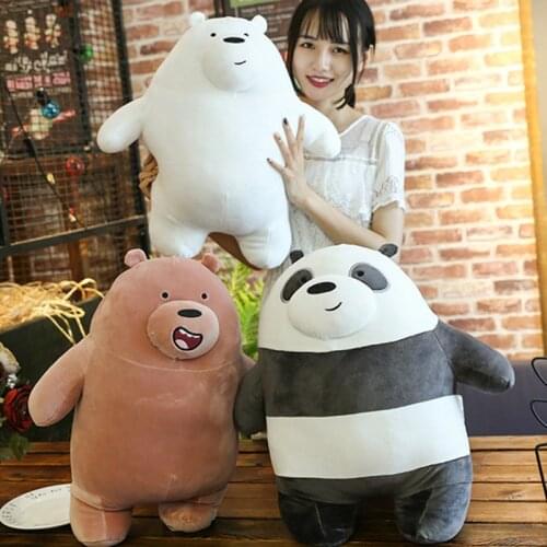 25/30cm Kawaii Panda Bears Plush Toy Cartoon Bear Stuffed Grizzly Gray White Bear Panda Doll Kids Love Birthday Gifts