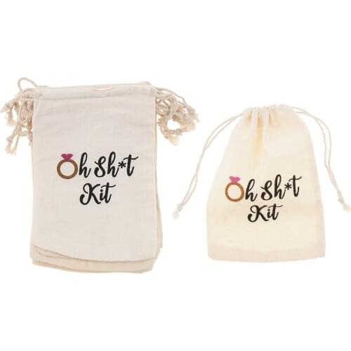 30pcs Oh Shit Kit Cotton Linen Jewelry Pouch Drawstring Bag Wedding Favor