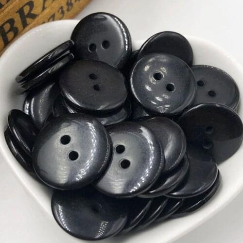 50/100 pcs black New 20mm 2 holes Plastic Button/Sewing lots Mix-Free Shipping PT275