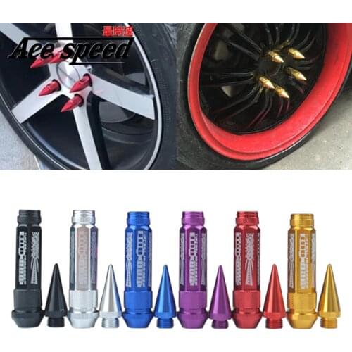 Alloy Aluminum 90MM Wheel Lug Nut with Spikes Extended Tuner Wheels Rims Spikes