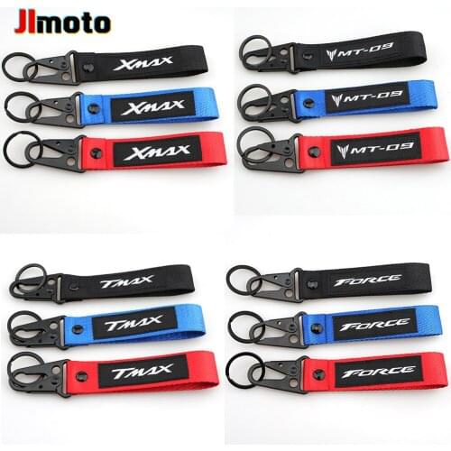 High Quality Key Chain Ring For Yamaha Scooter Tmax T-max NMAX XMAX FORCE MT09 Models Motorcycle 3D Embroidered Keyring Keychain