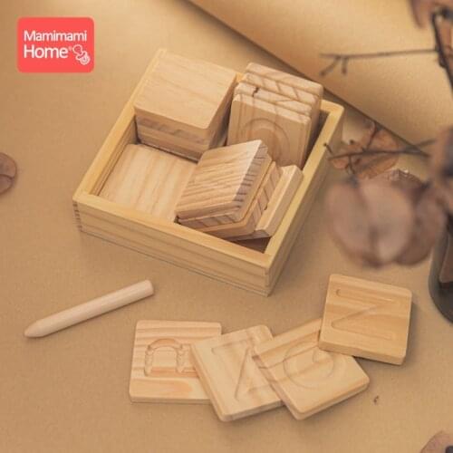 Baby Educational Wooden Toys Board Montessori English Alphabet Groove Board English Alphabet Geometry Montessori Early Education