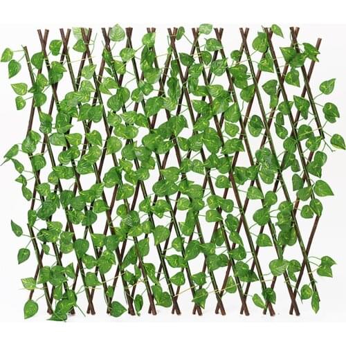 Artificial Simulation Plant Fence Expanding Fence Retractable Fence Courtyard Plant Green Leaves Garden Yard Home Decor