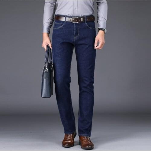 Classic Mens Slim Fit Jeans 2020 New Business Fashion Denim Jean Trousers Blue Brand Pants Male