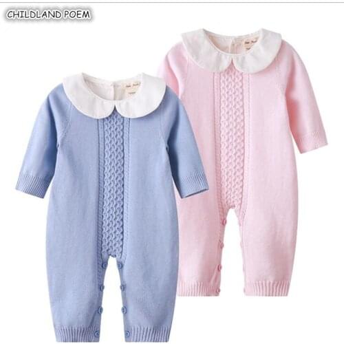 Knitted Baby Romper Autumn Newborn Knitting Baby Clothes Woolen Long-sleeve Infant Baby Jumpsuit Overalls Baby Boys Girls Romper