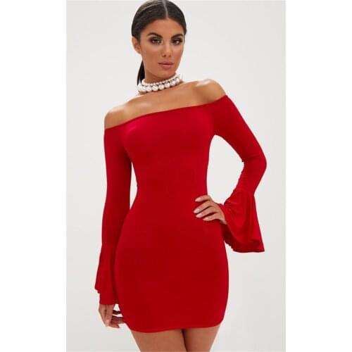 Red Spanish Sleeve Tight Dress