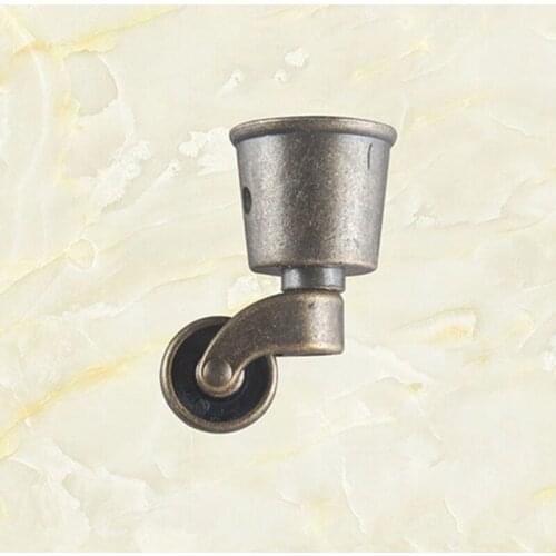 Round Bronze Zinc Alloy Universal Pulley Wheelchair Sofa Cabinet Casters Shelf Wheel Furniture Wheel Hardware Accessories