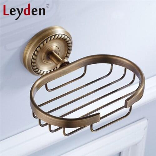 Leyden High Quality ORB/ Antique Brass Soap Dishes Soap Holder Soap Dish Holder Wall-Mounted European Brass Bathroom Accessories
