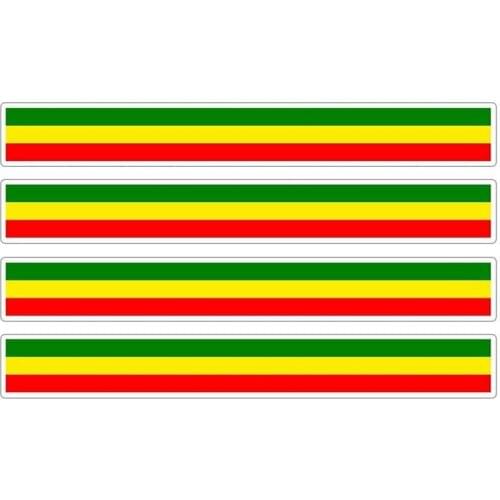 Hot 4pcs Patriotic Stickers Flag Stripes Vinyl PVC 13cm X 1.7cm Car Motorcycle Reflective Tuning Rasta One Love Stickers