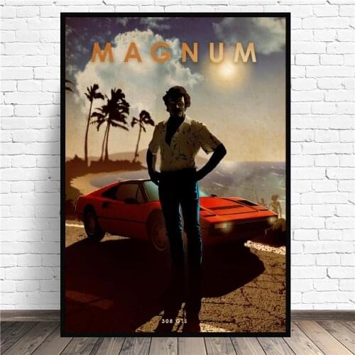 Magnum Canvas Painting Movie Car Art Print Poster Picture Wall Modern Minimalist Bedroom Living Room Decoration