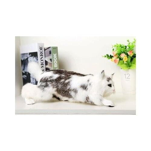 Simulation cute cat 42x14x13cm model polyethylene&furs cat model home decoration props ,model gift d499