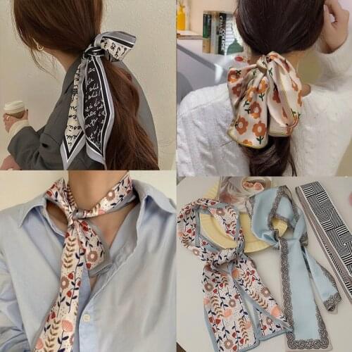 MueRaa Korean Style Bezel Flower Printted Women Girls Headband Hairband Fashion Hair Accessories Retro Lady Scarves Headwear