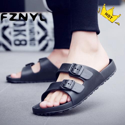 FZNYL Men Sandals 2020 Summer Beach Outdoor Casual Shoes Male Black Indoor Slippers Flip Flops Footwear Big Size Sandalias