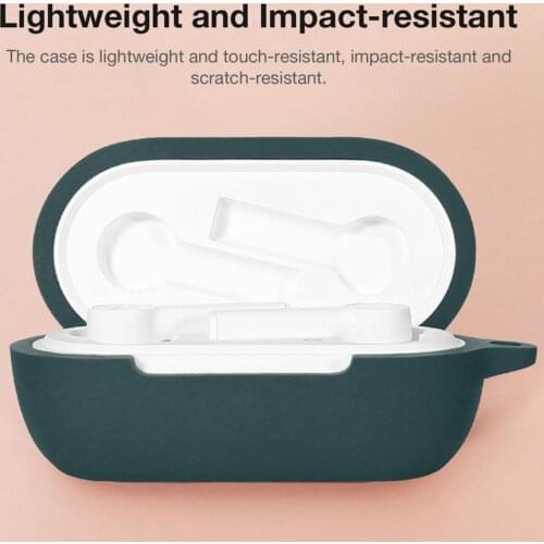 Soft Silicone Protective Earphone Case with Carabiner for Oneplus Buds Z Earbuds