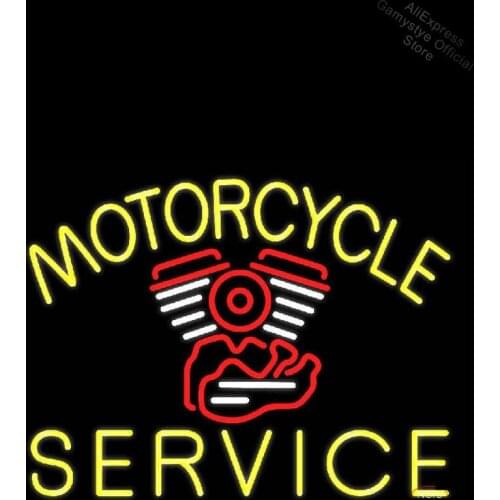 NEON SIGN For Motorcycle Service NEON Lamp Garage GLASS neon decoration anuncio luminoso Shopping Hall Sign Neon Lichtbak beer