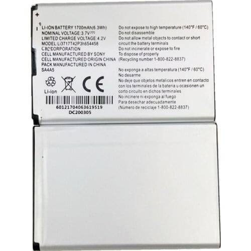 New 1700mAh 6.3Wh 3.8V Replacement Li3717T42P3h654458 Battery For ZTE MF63 AC60 EUFI890 AR918B Mobile Phone Rechargeable Li-Ion