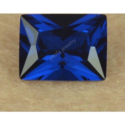 Wholesale 1.5x3~13x18mm 113# Dark Blue Gems Rectangular Rectangle Shape Cut Loose Synthetic sapphir-e Spinel Stone For Jewelry
