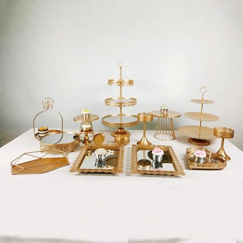 5pcs silver cake stand