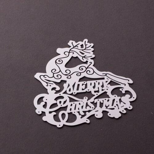 DIY Elk With Merry Christmas Letter Cutting Dies Metal Mold Scrapbook Paper Cut Die Craft knife Mould Blade Punch Stencils Dies