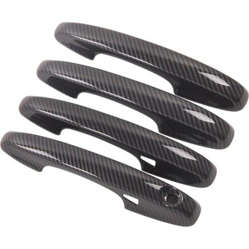 Car ABS Carbon Fiber Smart Door Handle Cover Decoration Cap for Ford Escape Kuga 2020 2021 Accessories