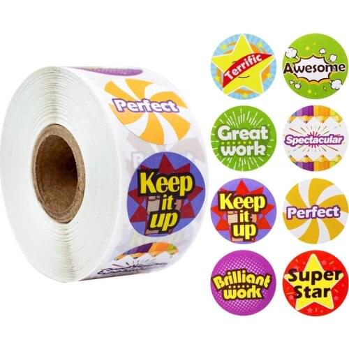 50-500pcs Reward Stickers Encouragement Sticker for Kids Cute Motivational Stickers for Students Teachers Supply Stationery